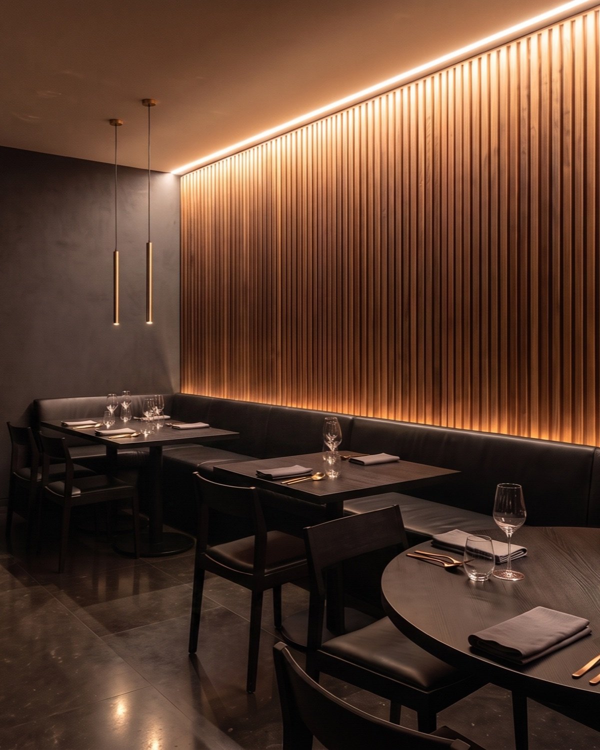 Design visualization of a restaurant feature wall before construction